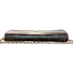 LOUIS VUITTON Red Monogram Retro Sarah Wallet with added Chain/Charm Louis Vuitton