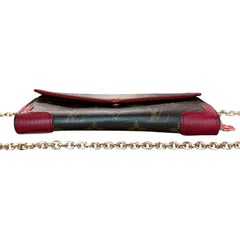 LOUIS VUITTON Red Monogram Retro Sarah Wallet with added Chain/Charm Louis Vuitton
