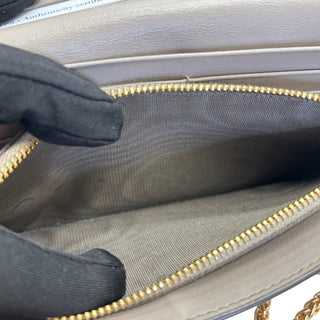 PRADA Grey Saffiano Calfskin Leather Wallet with Chain Prada