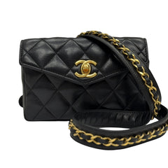 CHANEL Black Lambskin Belt Bag Chanel
