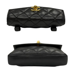 CHANEL Black Lambskin Belt Bag Chanel