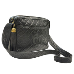 CHANEL Black Quilted Lambskin Large Camera Bag Chanel