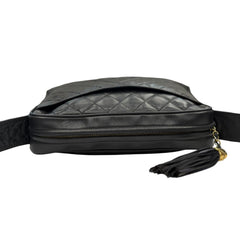 CHANEL Black Quilted Lambskin Large Camera Bag Chanel