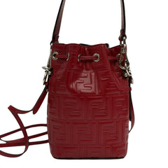FENDI Red Calfskin Mini Bucket Bag Fendi