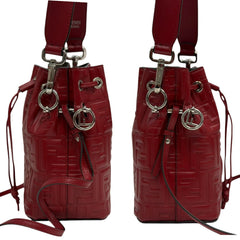 FENDI Red Calfskin Mini Bucket Bag Fendi