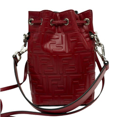 FENDI Red Calfskin Mini Bucket Bag Fendi