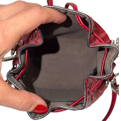 FENDI Red Calfskin Mini Bucket Bag Fendi