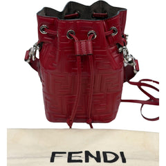 FENDI Red Calfskin Mini Bucket Bag Fendi