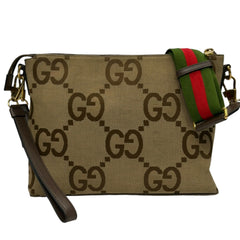 GUCCI Brown Large GG Supreme Canvas Crossbody Bag Gucci