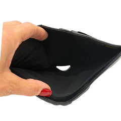 CHANEL Black Caviar Leather SHW Classic Flap Wallet Chanel
