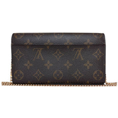 LOUIS VUITTON Monogram/Burgundy Sarah Wallet with added Chain Louis Vuitton