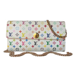 LOUIS VUITTON White Multicolor Monogram Sarah Wallet on Chain Louis Vuitton