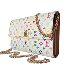 LOUIS VUITTON White Multicolor Monogram Sarah Wallet on Chain Louis Vuitton
