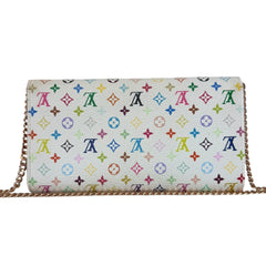 LOUIS VUITTON White Multicolor Monogram Sarah Wallet on Chain Louis Vuitton