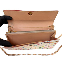 LOUIS VUITTON White Multicolor Monogram Sarah Wallet on Chain Louis Vuitton