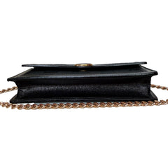 GUCCI Black Canvas Mini Ophidia Clutch with added Chain Gucci
