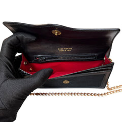 GUCCI Black Canvas Mini Ophidia Clutch with added Chain Gucci