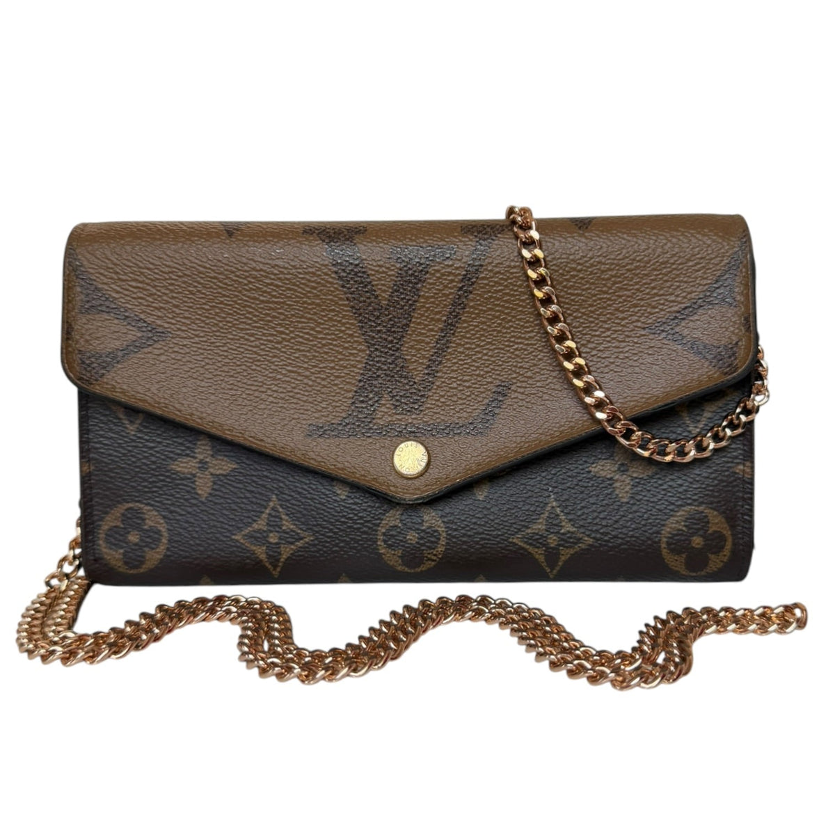 LOUIS VUITTON Reverse Monogram Sarah Wallet with added Chain Louis Vuitton