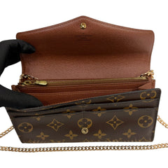 LOUIS VUITTON Monogram Sarah Wallet with Chain Louis Vuitton