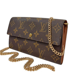 LOUIS VUITTON Monogram Sarah Wallet with Chain Louis Vuitton
