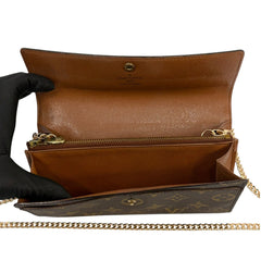 LOUIS VUITTON Monogram Sarah Wallet with Chain Louis Vuitton