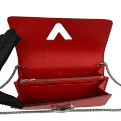 LOUIS VUITTON Red Epi Leather Twist Wallet with Chain Louis Vuitton