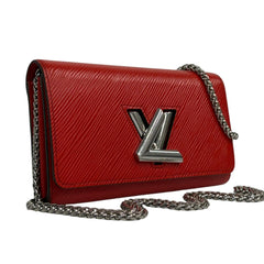 LOUIS VUITTON Red Epi Leather Twist Wallet with Chain Louis Vuitton