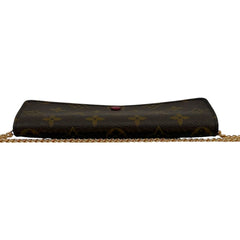 LOUIS VUITTON Monogram/Rasberry Emilie Wallet with Added Chain Louis Vuitton