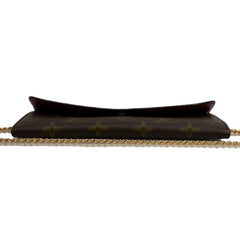 LOUIS VUITTON Monogram/Rasberry Emilie Wallet with Added Chain Louis Vuitton
