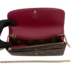 LOUIS VUITTON Monogram/Rasberry Emilie Wallet with Added Chain Louis Vuitton
