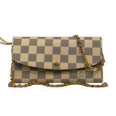 LOUIS VUITTON Damier Azur Emilie Wallet with Chain Louis Vuitton