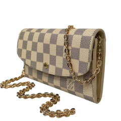 LOUIS VUITTON Damier Azur Emilie Wallet with Chain Louis Vuitton