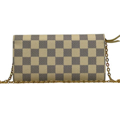 LOUIS VUITTON Damier Azur Emilie Wallet with Chain Louis Vuitton