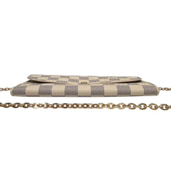 LOUIS VUITTON Damier Azur Emilie Wallet with Chain Louis Vuitton
