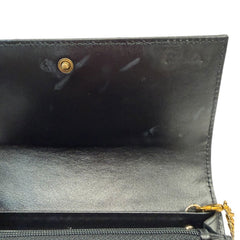 GUCCI Black Leather GG Marmont Wallet with Chain Gucci