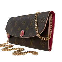 LOUIS VUITTON Flower Monogram Emilie Wallet with Chain Louis Vuitton