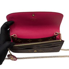 LOUIS VUITTON Flower Monogram Emilie Wallet with Chain Louis Vuitton