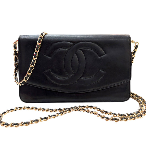 CHANEL Black Lambskin GHW Timeless Clutch Chanel