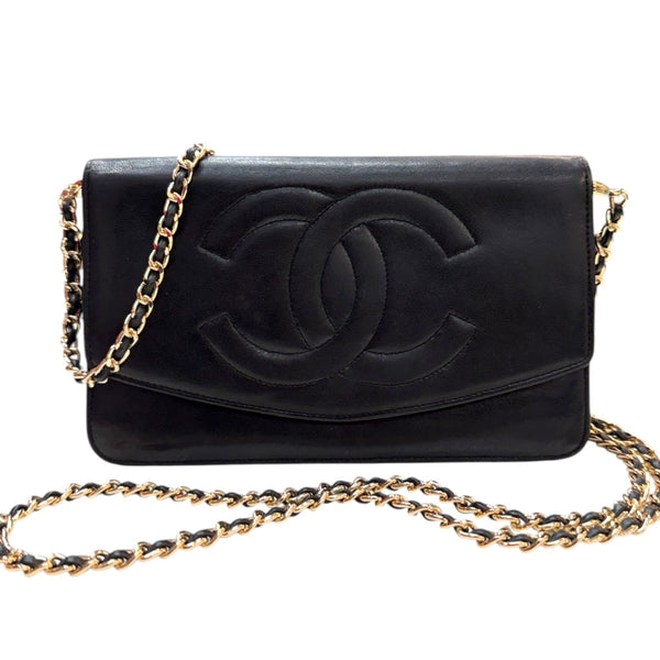 CHANEL Black Lambskin GHW Timeless Clutch Chanel