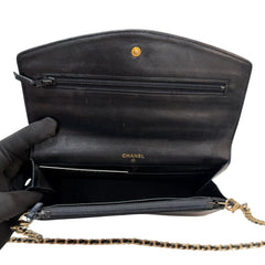 CHANEL Black Lambskin GHW Timeless Clutch Chanel