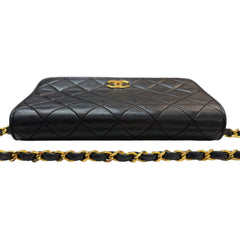 CHANEL Black Lambskin Full Flap Chain Bag Chanel