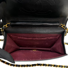 CHANEL Black Lambskin Full Flap Chain Bag Chanel