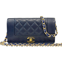 CHANEL Navy Goatskin Mademoiselle Full Flap Gusseted Wallet Chanel
