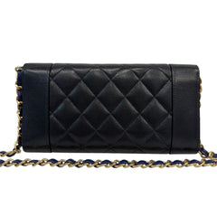 CHANEL Navy Goatskin Mademoiselle Full Flap Gusseted Wallet Chanel
