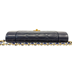 CHANEL Navy Goatskin Mademoiselle Full Flap Gusseted Wallet Chanel