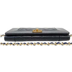 CHANEL Navy Goatskin Mademoiselle Full Flap Gusseted Wallet Chanel