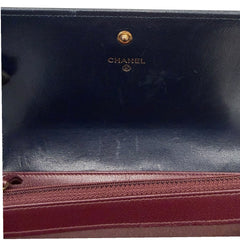 CHANEL Navy Goatskin Mademoiselle Full Flap Gusseted Wallet Chanel