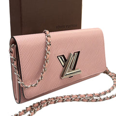 LOUIS VUITTON Pink Epi Leather Twist Wallet Louis Vuitton