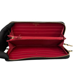 CHANEL 19 Black Quilted Goatskin Zip Wallet Chanel