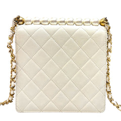 CHANEL Ivory Caviar Quilted Chic Pearls Flap Chanel